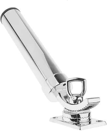 Gokelomg Boot Angeln Rutenhalter einstellbar Angelrutenhalter Bootsrutenhalter, 360° verstellbare Schienenhalterung für Boote geeignet, Kajaks, etc., Silber, Edelstahl, Klemme