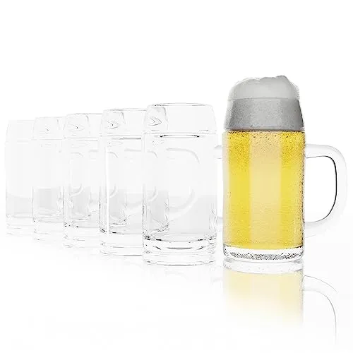 Stölzle Oberglas Bierkrug Styria 6er Set 0,5 Liter - Bierkrüge aus hochwertigem Soda Lime Glas, langlebig und spülmaschinengeeignet. Perfekt für Feiern mit 6 klassischen Bierseidel für stilvolles Trinken.