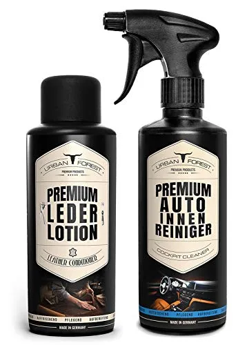 URBAN FOREST Autopflege Set Leder Lotion und Innenreiniger - Autopflege & Motorradpflege: Regenerierende Leder Lotion und effektiver Innenreiniger mit angenehmem Duft für optimale Pflege und Schutz von Leder und Kunststoffoberflächen.
