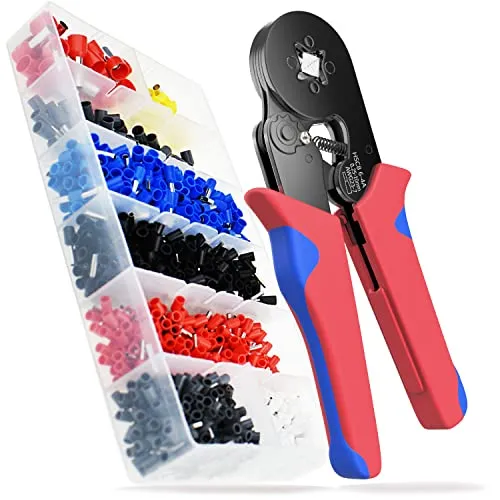 Crimpzange mit Aderendhülsen Set 1200 Stück Aderendhülsenzange 0,25mm² bis 10mm²