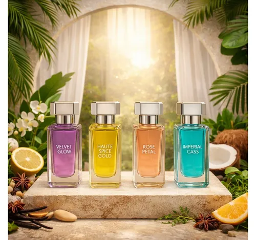 Fine Perfumery London Eau de Parfum Laghmani Signature Collection Damendüfte Geschenkset 4×30 ml, 1-tlg., Luxuriöses Damenduft Geschenkset langhaltend sehr edel verpackt