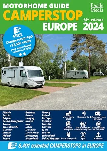 Produktbild Motorhome guide Camperstop Europe 2024 30 countries GPS