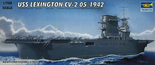 Trumpeter 05716 - 1:700 USS Lexington CV-2 05/1942 Bausatz - Bausatz für das Modell der USS Lexington CV-2, detailgetreu und ideal für Modellbau-Enthusiasten und Sammler.