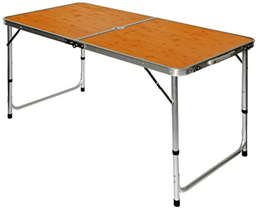 AMANKA Campingtisch 120x60cm - Faltbarer, höhenverstellbarer Aluminium Picknicktisch - Camping-Möbel mit extra stabiler MDF-Platte, schnell aufbaubar und ideal für 4-6 Personen. Leicht, tragbar und perfekt als mobiler Tisch für jedes Abenteuer!