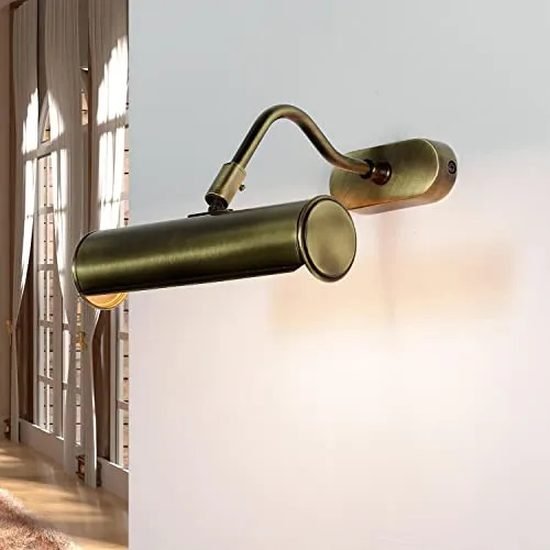 Licht-Erlebnisse Wandleuchte Echt-Messing in Bronze hell glänzend - Exklusive handgefertigte Designerleuchte aus Italien, ideal zur stilvollen Beleuchtung von Bildern. Verstellbarer Schirm für individuelle Lichtakzente. Perfekt für Flur, Wohnzimmer oder Schlafzimmer.