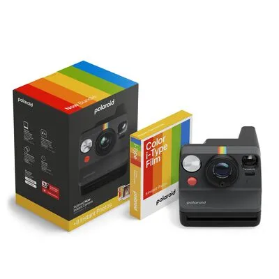 Polaroid Now Gen 3 Everything Box Black - Sofortbildkamera-Set mit überarbeiteter Polaroid Now Gen 3, inklusive i-Type Farbfilm für 8 Fotos – perfekt für unvergessliche Momente und kreative Fotografie.