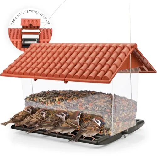 WILDLIFE HOME Vogelhaus Futterscheune zum Aufhängen - Vogelfuttersäule für Wildvögel, leicht nachzufüllen und zu reinigen, ideal für Rotkehlchen. Perfekt für Gartenliebhaber!