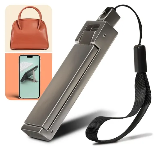 Halter Handtaschen-Halter, Handy-Halter für den Tisch, 8,5x2x1 cm Metall, silber