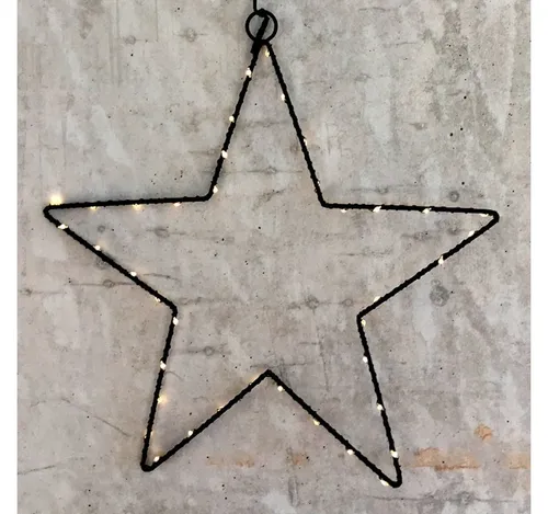 Lights4Christmas LED-Stern für außen - 50cm Metall-Leuchtstern mit 60 warmweißen LEDs - Beleuchtete Weihnachtssterne: Eleganter 50cm Metallstern für Innen & Außen mit 60 stimmungsvollen warmweißen LEDs, ideal zur Fensterdekoration.