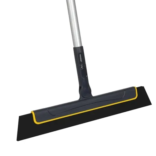 Yocada Bodenwischer Wasserabzieher 51in Besen Perfekt für Dusche Badezimmer Küche Home Fliesen Tierhaar Pelz Boden Marmor Glasfenster Wasserschaum Reinigung Lang verstellbar Abnehmbarer Griff