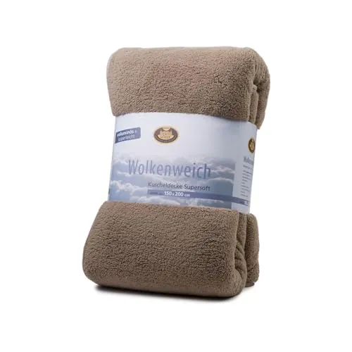 Gözze Wolkenweich Kuscheldecke 150x200 cm - Stein - Bettdecken: Wolkenweiche Kuscheldecke aus Schaffellimitat (100% Polyester), ideal zum Einkuscheln und für erstklassige Wärmespeicherung.