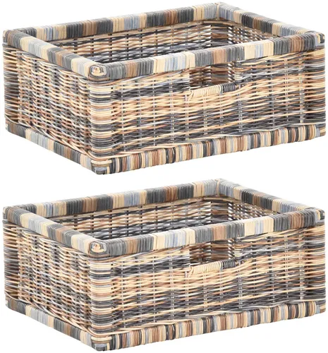 Stabiler Regalkorb Set aus Rattan von Krines Home