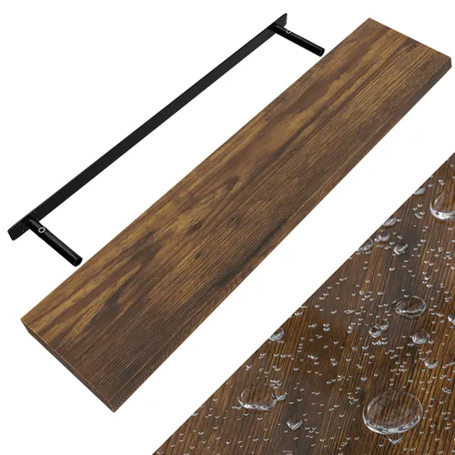 Casaria Wandboard Dunkle Eiche 110cm - Wandboard aus hochwertigem MDF mit 15kg Tragkraft, ideal für stilvolle Präsentation Ihrer Lieblingsstücke. Perfekt für jedes Zimmer – Wohnzimmer, Schlafzimmer, Büro und mehr!