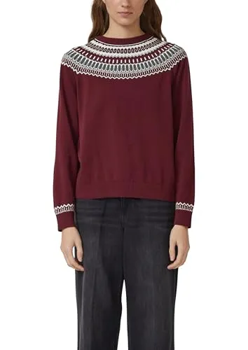 s.Oliver Longpullover mit Norwegermuster - Kuscheliger Feinstrickpullover mit traditionellem Norwegermuster. Komfortable Passform und weiche Jacquard-Qualität für entspannte Tage. Ideal für einen lässigen Look.