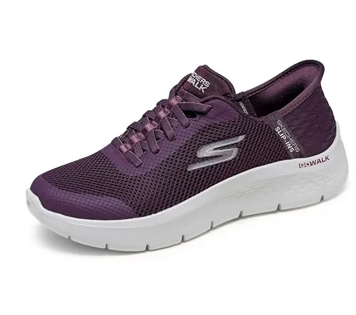 SKECHERS GO WALK FLEX-GRAND ENTRY Damen Slip-On Sneaker, Gr. 39, burgunderrot - Sportliche Slip-On Sneaker von Skechers mit Hands Free Slip-ins und Air-Cooled Memory Foam für optimalen Komfort und Dämpfung.
