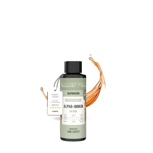 alphazoo Alpha-Immun Premium Futteröl für Katzen – 100ml – Mit Omega-3 & natürlichen Ölen – Stärkt das Immunsystem, fördert Wohlbefinden & gesunde Haut