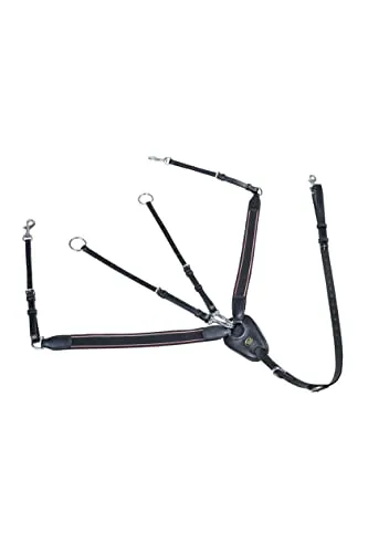 HKM SPORTS EQUIPMENT Martingal und breitem Gummi, schwarz, Vollblut Vorderzeug-6845 One Size
