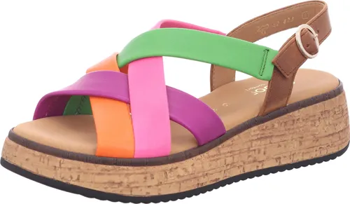 Gabor Damen Keilsandalen - Bequeme Sommerschuhe mit leichter Mehrweite - Wanderschuhe, leichte und bequeme Keilsandalen mit flachem Absatz, ideal für entspannte Sommertage und Freizeitaktivitäten.