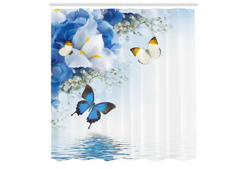 Abakuhaus Duschvorhang in blau von Abakuhaus