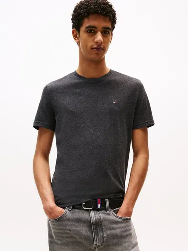 Tommy Jeans Herren T-Shirt Kurzarm Tee Rundhalsausschnitt, Grau (Black Htr), XL