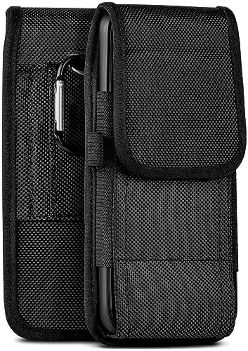 moex Handy Gürteltasche für Telekom T Phone Pro Hülle mit Gürtelschlaufe, Outdoor Handyhülle Gürtel Handytasche, robuste 360 Grad Schutzhülle mit Karabiner, Agility Case, Schwarz