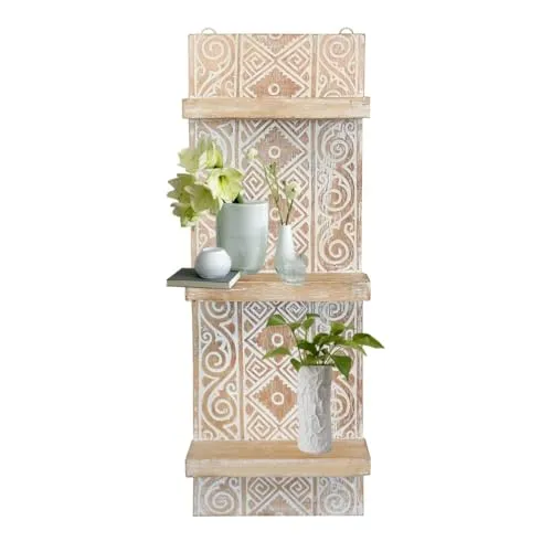 Oriental Galerie Wandregal Anisa - Schweberegale im Vintage Look, handgefertigt in Indonesien. Das 25 cm breite Regal bietet Platz für kreative Deko-Ideen und verleiht Ihrem Raum einen charmanten Shabby Chic Stil.