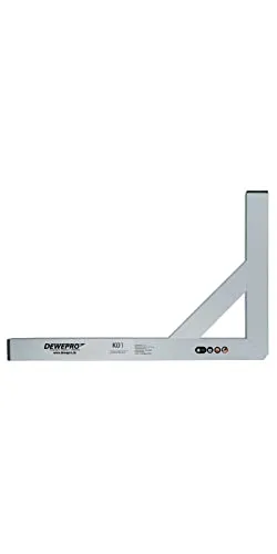 DEWEPRO® Premium Aluminium Bauwinkel 90° - Winkel 100x50cm Maurerwinkel - Messwinkel - Profilwinkel - Aluwinkel, extra stabil mit Strebe