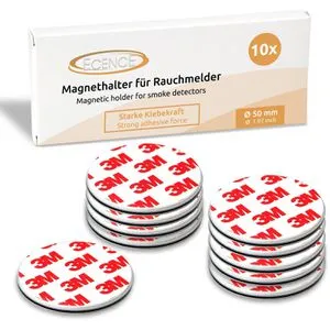 ECENCE Rauchmelder-Magnethalter, Ø 50 mm, 10 Stück