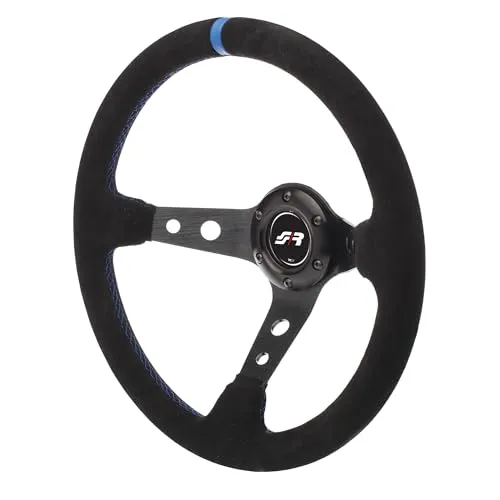 Simoni Racing SKDOWN Sport Steering Wheel Shakedown, Schwarz Light Blau Seams