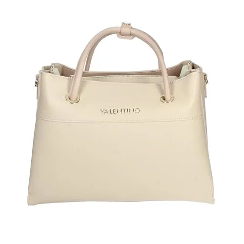 VALENTINO Alexia Shopping Bag Ecru - Damentaschen, stilvolle Handtasche aus hochwertigem Polyurethan, ideal für Freizeit und Alltag.
