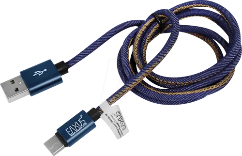 Eaxus 1 Meter USB-C Ladekabel - Anti-Bruch Datenkabel in modischer Jeans-Optik, flexibel und kompatibel mit allen USB-C Geräten