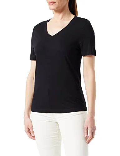 SELECTED FEMME Damen Slfessential V-neck Tee Noos T Shirt, Schwarz, L EU