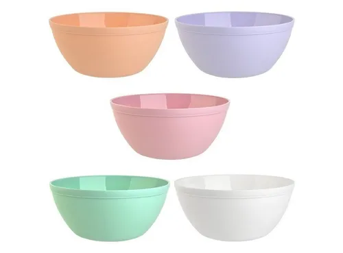 Engelland Müslischüssel Plastikschale, 900 ml, PP-Kunststoff (BPA-frei), (Vorteils-Set, 5-tlg), spülmaschinengeeignet, mikrowellengeeignet, Ø 16 cm, BPA-frei