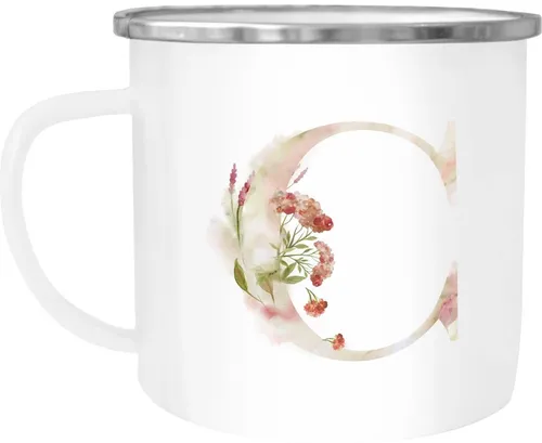 Autiga Tasse Emaille Tasse Becher Buchstaben-Tasse 