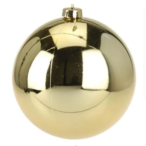 Christbaumkugel Weihnachtskugel Kugel Einzeln im 2er oder 4er Set - Ø20 cm - aus Kunststoff (bruchfest) in Rot oder Gold für Innen + Außen (1, Gold)