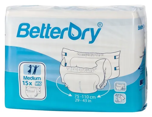 BETTERDRY Inkontinenz-Slip M10 - 15 Stück - Inkontinenzhilfen für zuverlässigen Schutz, hohe Saugfähigkeit und angenehmen Tragekomfort, ideal für aktive Menschen.