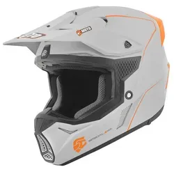 FC-Moto Merkur Straight Motocross Helm, grau-orange, Größe 2XL für Männer