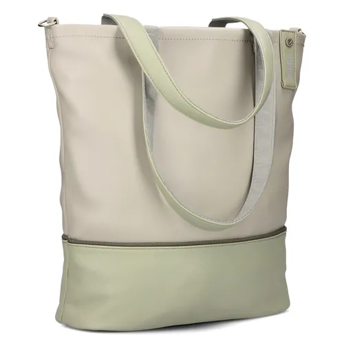 Zwei Damen Shopper JANA J145 - Bicolor Einkaufstasche mit Laptopfach - Damen-Shopper mit 10 Liter Volumen, ideal für Einkäufe und Arbeitsunterlagen. Aus strapazierfähigem Kunstleder, ausgestattet mit praktischen Fächern und flexiblem Schultergurt für maximalen Komfort.