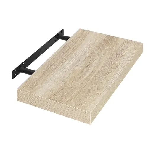 EUGAD Wandregal Wandboard Buchregal Hängeregal DVD CD Regal Holz Board 25cm Sonoma Eiche 0079QJ