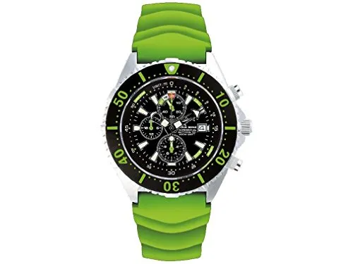 CHRIS BENZ DEPTHMETER CHRONOGRAPH 300M - Taucheruhr-Armbanduhr - Armbanduhren mit Tiefenmesser bis 50m, kratzfestem Saphirglas und hochwertigem Kautschukarmband - perfekt für Abenteuerlustige!