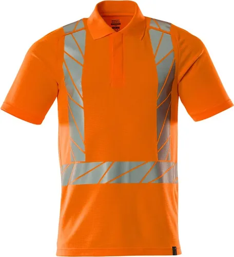 Polo-Shirt mit Reflexstreifen, moderne Passform L - Hochwertiges Polo-Shirt mit fluoreszierenden Reflexstreifen für erhöhte Sichtbarkeit. Angenehmes Tragegefühl dank Baumwollinnenseite und strapazierfähigem Polyester. Ideal für den professionellen Einsatz.