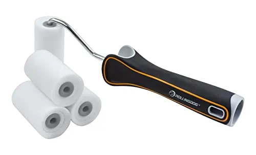 ROLLINGDOG 50,8mm Schaumstoff Mini Farbroller Set 5-TLG. mit Farbrahmen