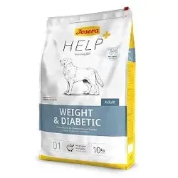 Josera Help Weight & Diabetic 10 kg - Hundefutter für Übergewicht & Diabetes - Unterstützt die Gewichtsreduktion mit reduziertem Kalorien- und Zuckergehalt - Reich an Ballaststoffen für Sättigung und normalen Blutzuckerspiegel - Mit verdauungsförderndem Ingwer und hohem Proteingehalt.