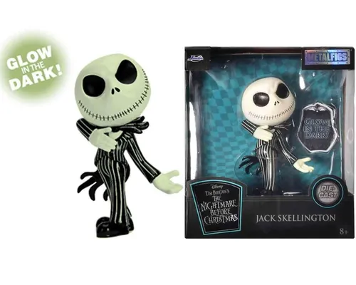 Nightmare Before Christmas: Jack Skellington - Glow IN The Dark Metall Figur - Action- & Spielfiguren, 10 cm große Jack Skellington Figur, leuchtet im Dunkeln und perfekt für Sammler und Fans des Kultfilms.