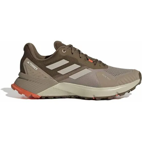 adidas Herren Terrex Soulstride RAIN.RDY Trail Running Shoes - Blanch Cargo - Leichte Trailrunning-Schuhe mit regulärer Passform und atmungsaktivem Mesh-Obermaterial. Ideal für jedes Wetter dank RAIN.RDY-Technologie und umweltfreundlichem Design.