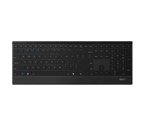 Rapoo E9500M kabellose Tastatur - Flaches Aluminium Design, 12 Monate Batterielaufzeit und intelligente Geräteschaltung für PC und Mac
