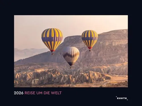 Reise um die Welt - KUNTH Wandkalender 2026: Hochwertiger, bildstarker Kalender mit Spiralbindung im Großformat (KUNTH Wandkalender Black Edition 60 x 45 cm)