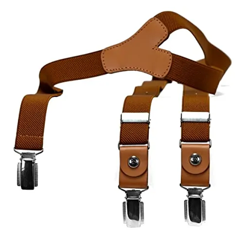 bugatti Hosenträger 25 mm unifarben mit Leder-Rückenteil in braun von Bugatti