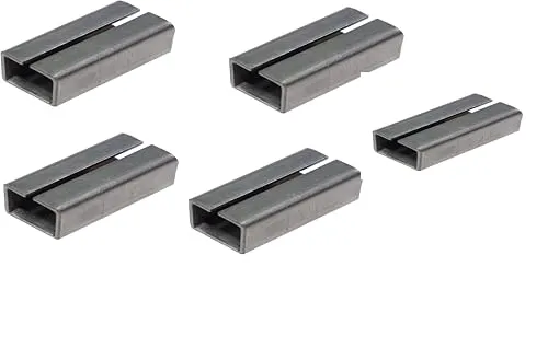 JUVA Ausgleichshülse Eisen Reduzierhülse zum einstecken - H5041 | Stahl blank | Länge 15 mm | Adapterhülse zum nachrüsten von 7 auf 8 mm | 5 Stück - Metall-Hülse für Einsteckschlösser & Türschlösser