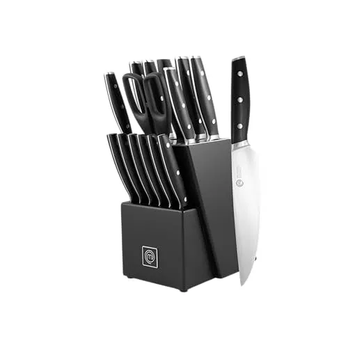MasterChef 15-tlg. Messerblock mit Profi Kochmesser aus Spezialstahl